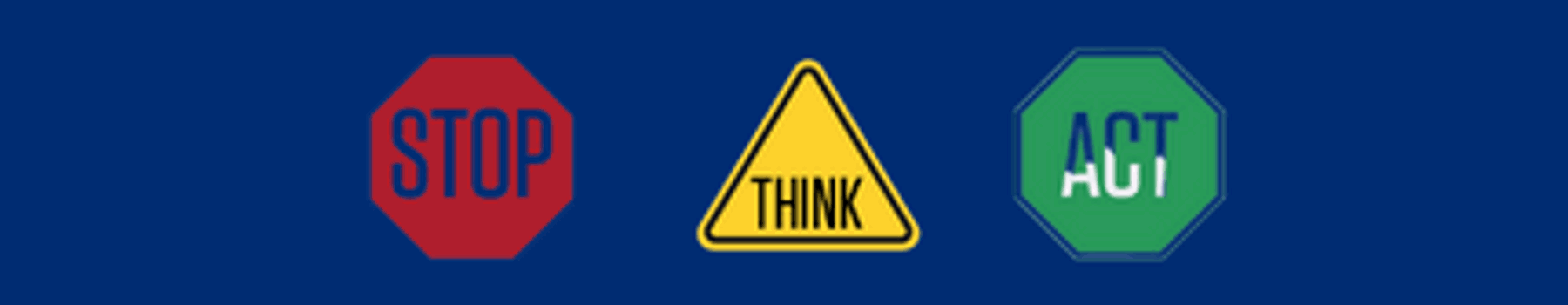 Look Twice Act Once Safe Initiative Image Card Dark Blue